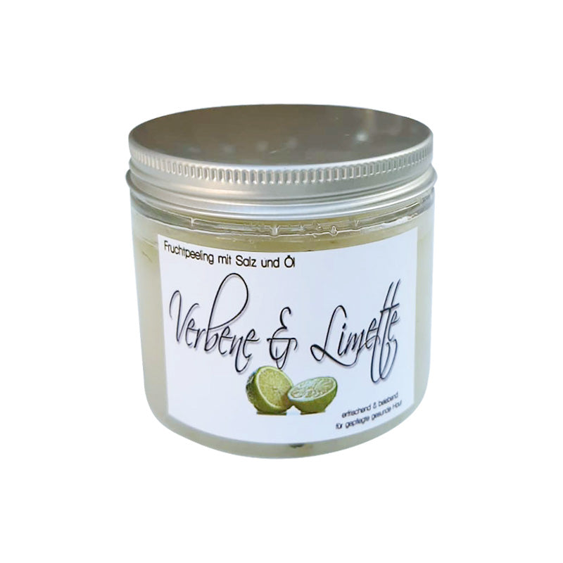VERBENE - LIMETTE | Salz-Öl-Körperpeeling mit echten Blüten 200ml | 450 ml |