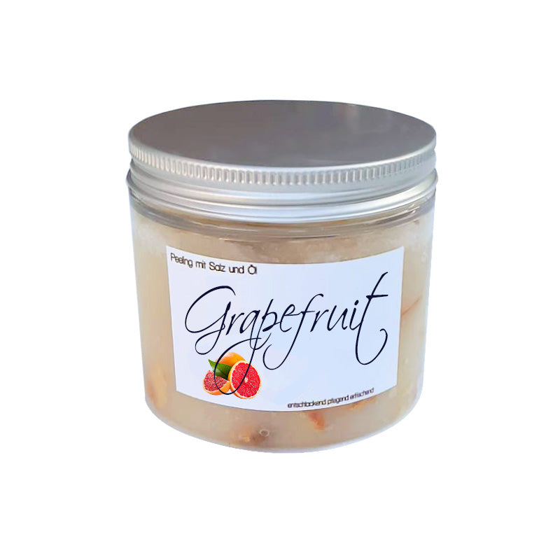 GRAPEFRUIT | Salz-Öl-Körperpeeling mit Zitronenschalen 200ml & 450ml | für den Verkauf