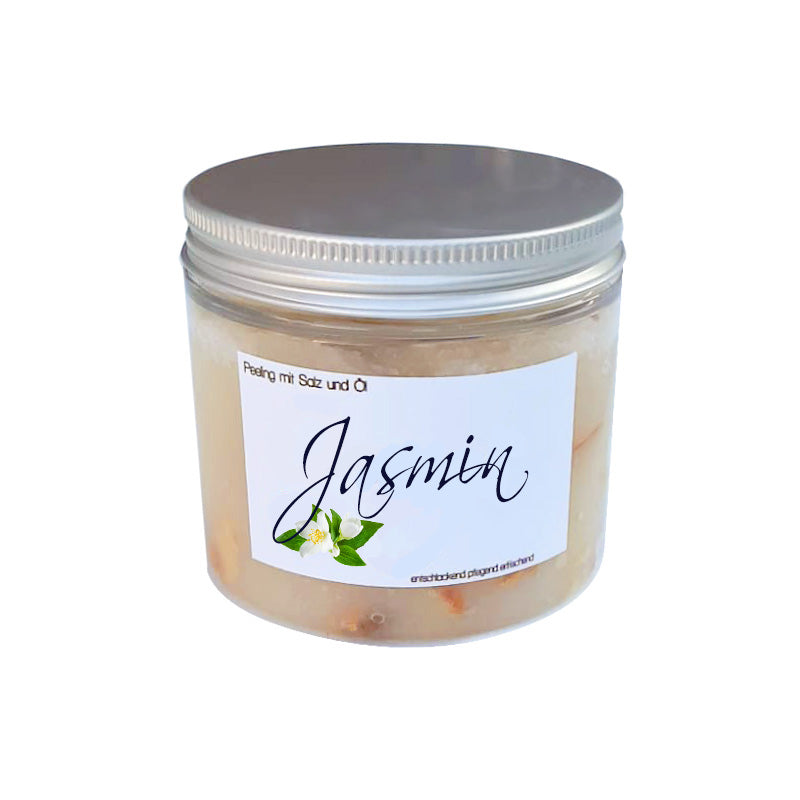 JASMIN |  Salz-Öl-Körperpeeling mit echten Blüten 200ml | 450 ml | blumig-sinnlich