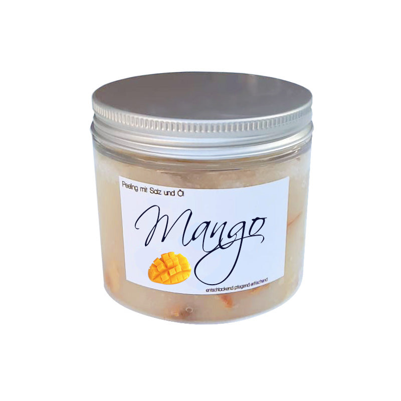 MANGO | Salz-Öl-Körperpeeling mit echten Blüten 200ml & 450ml | für den Verkauf