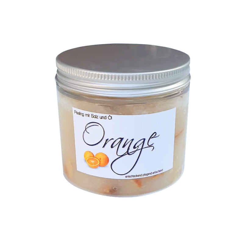 ORANGE | Salz-Öl-Peeling mit Orangenschalen 200ml & 450ml | frische Pflege