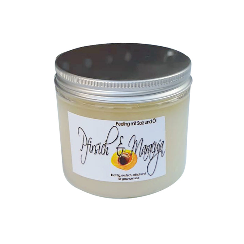 PFIRSICH & MARACUJA | Salz-Öl-Körperpeeling  200ml | 450 ml - fruchtige Frische