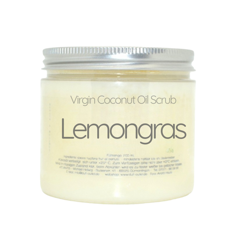 LEMONGRAS | Virgin Coconut Oil Scrub | Kokosöl-Peeling | Kabinenware (200ml – 5000ml)