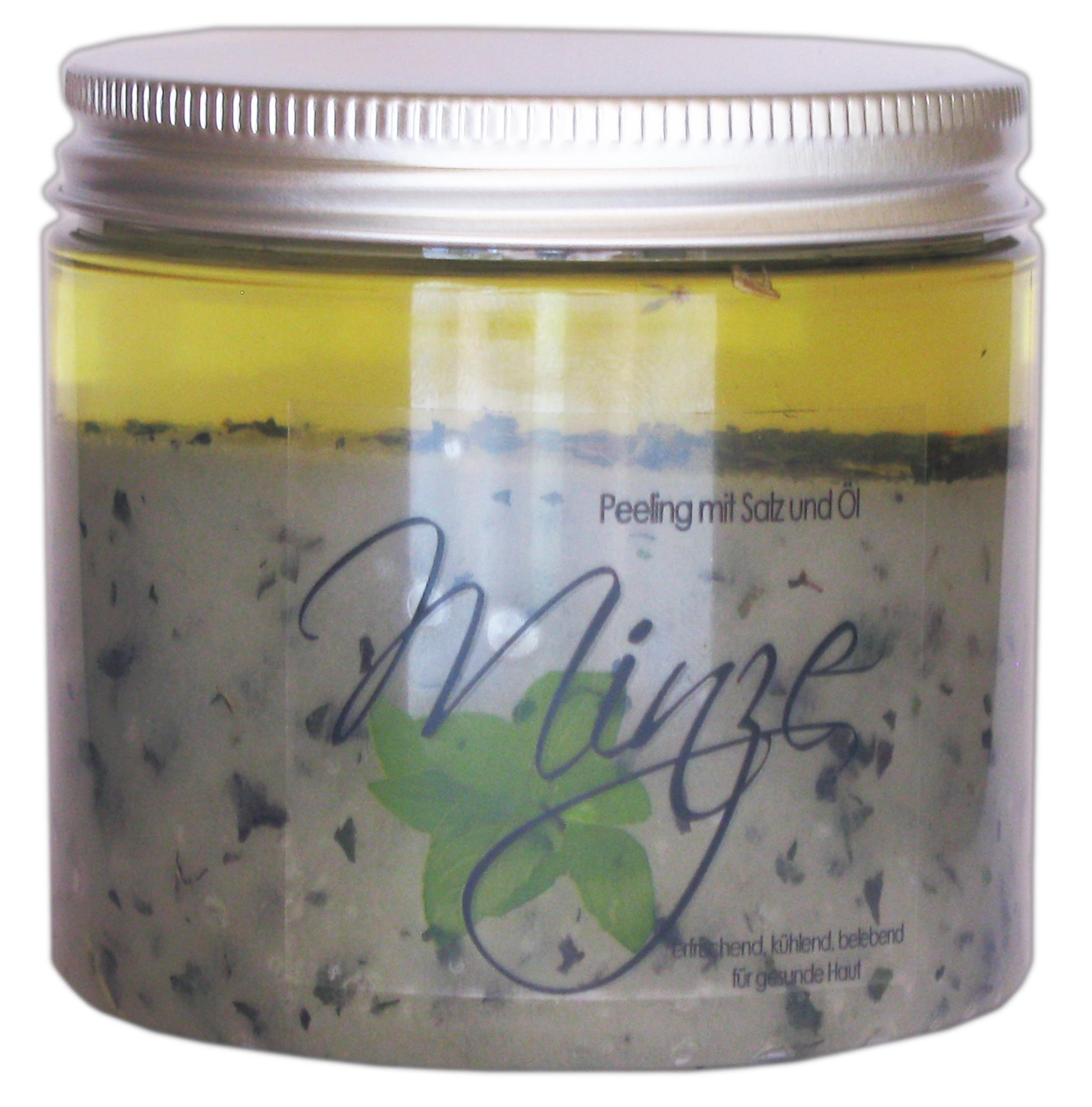 MINZE | Salz-Öl-Peeling mit Minzblättern 200ml & 450ml | für den Verkauf