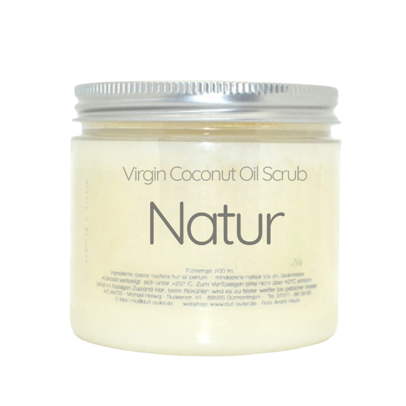 KOKOS natur - Virgin Coconut Oil Scrub – Kaltgepresstes Kokosöl-Peeling für zarte Haut 200 ml