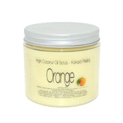 ORANGE -Virgin Coconut Oil Scrub– Kaltgepresstes Kokosöl-Peeling für zarte Haut 200 ml
