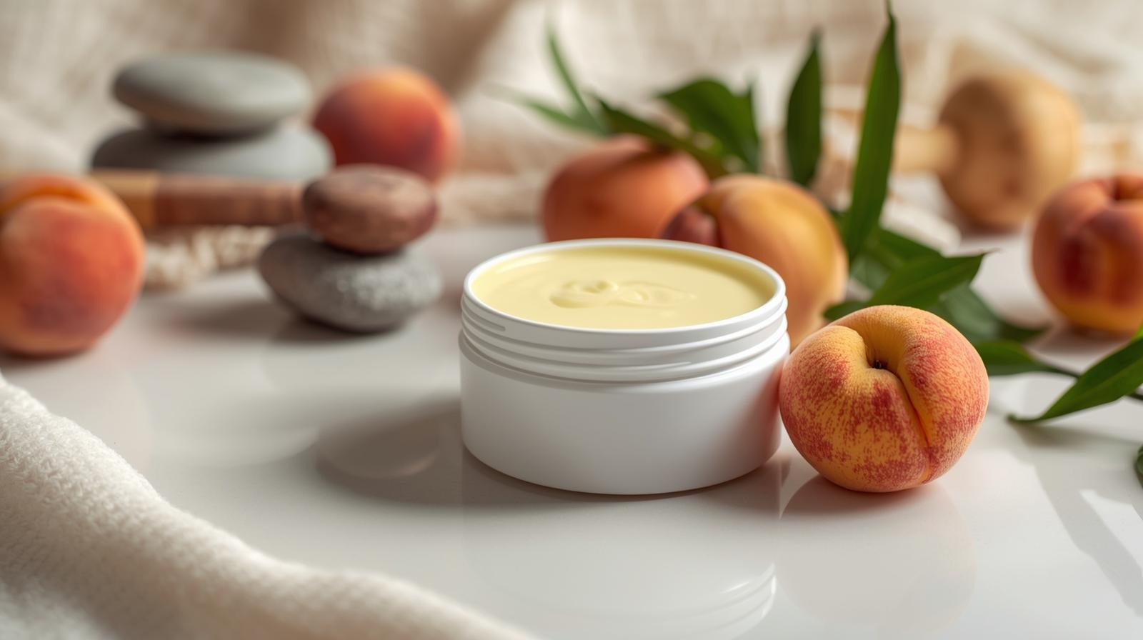 SÜßER PFIRSICHTRAUM Sheabutter Balsam | Peachy Glow auf der Haut