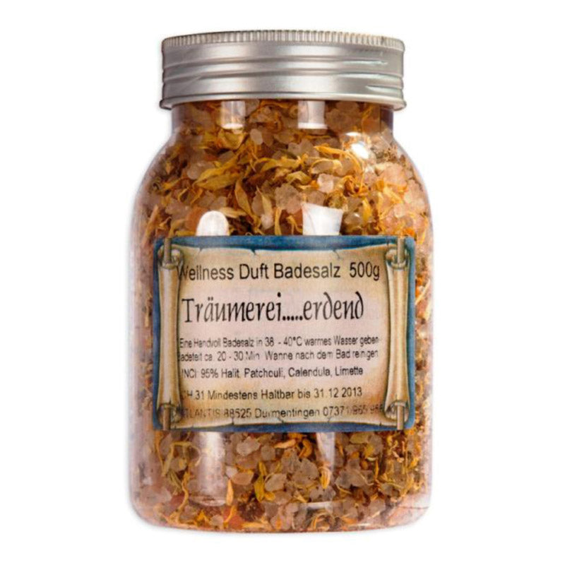 TRÄUMEREI (Patchouli & Limette) | Badesalz mit Blüten | harmonisch · inspirierend