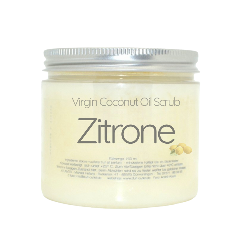 ZITRONE | Virgin Coconut Oil Scrub | Kokosöl-Peeling | Kabinenware für Profis (200ml – 5000ml)